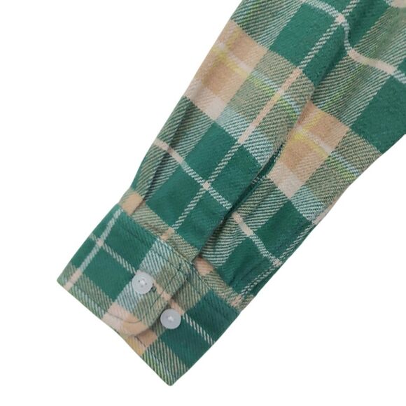 Brixton Shirt Mens Small Green Flannel Plaid Long Sleeve Standard Fit Bowery - Picture 7 of 12